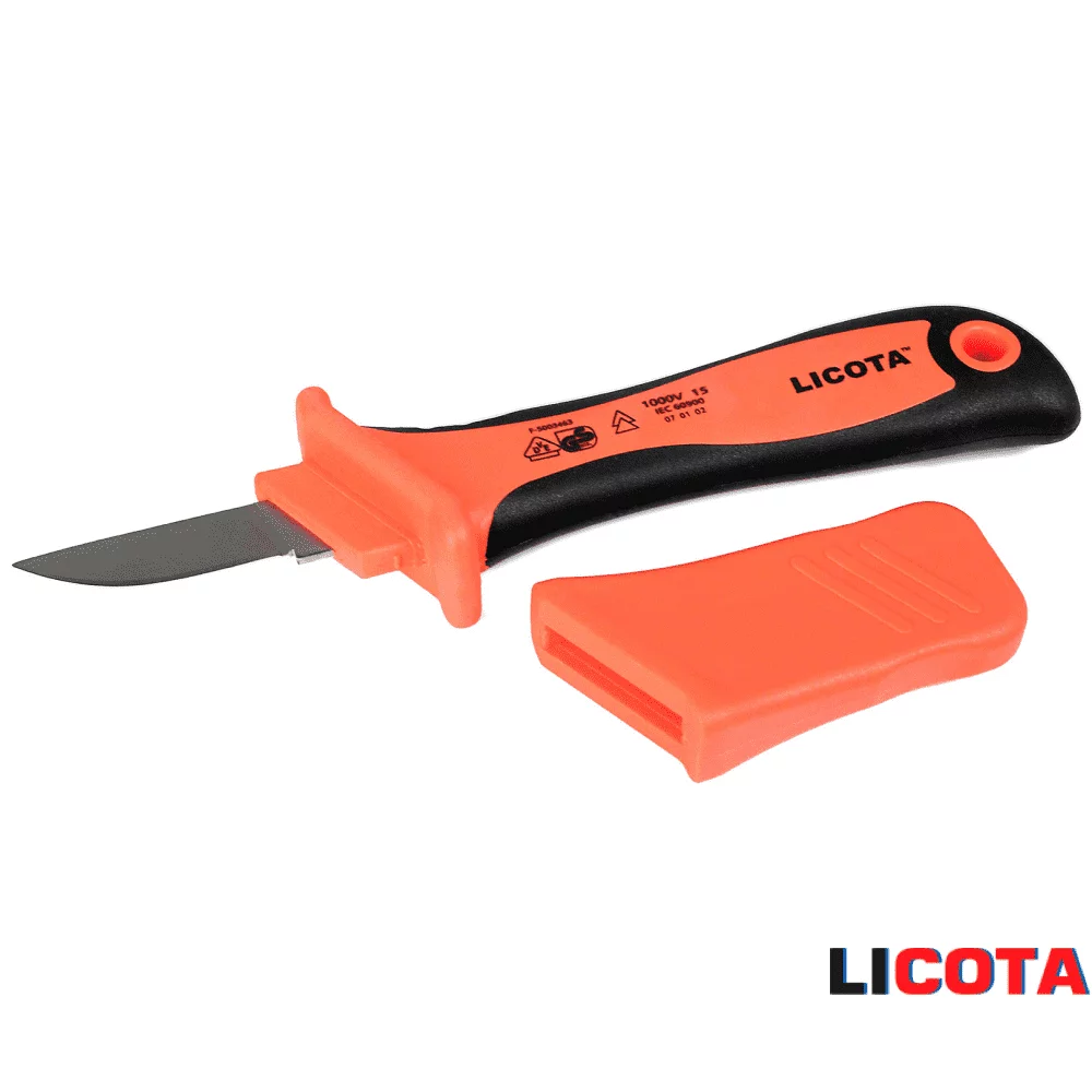 Нож электрика для снятия изоляции VDE 1000В, с прямым лезвием "LICOTA"