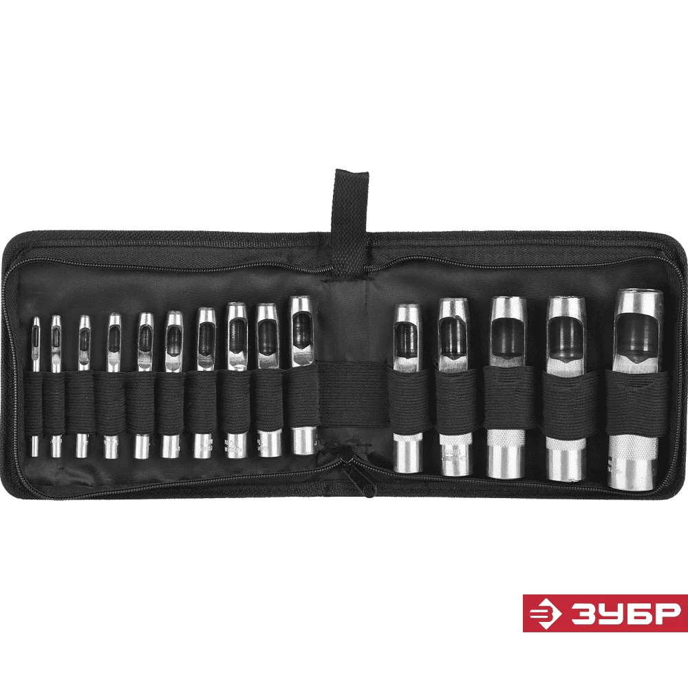 Просечка ЗУБР набор 15шт (3-25мм)