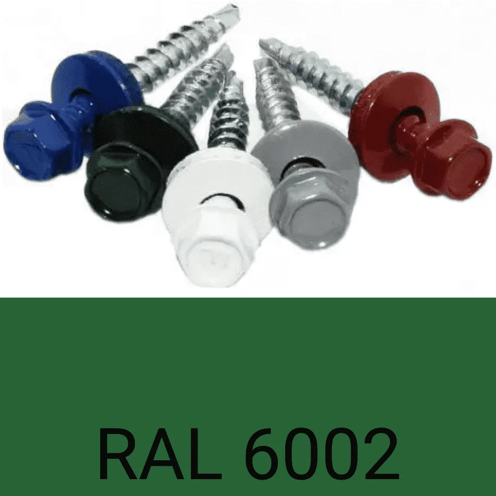 Саморезы кровел. дер. RAL6002 (зеленый) 4,8х29 мм