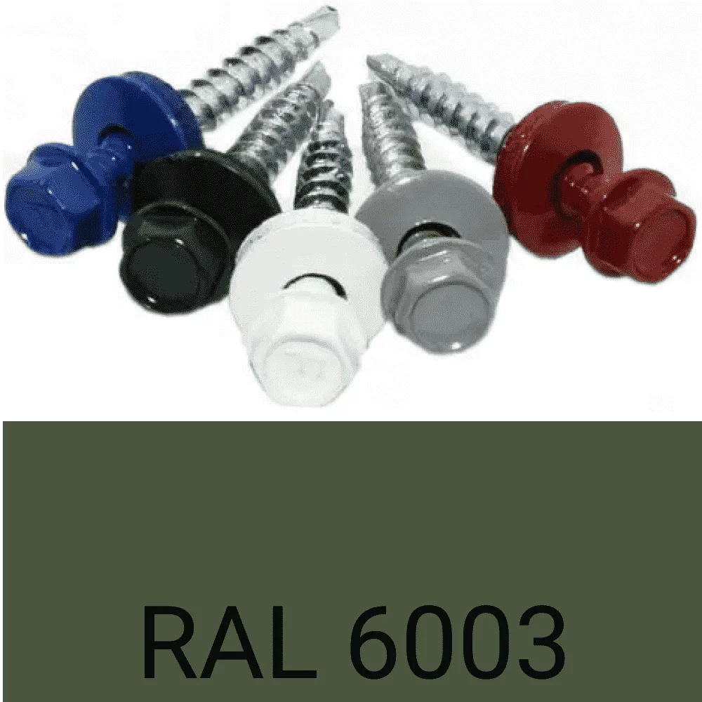Саморезы кровел. дер. RAL6003 (оливковый) 4,8х35 мм