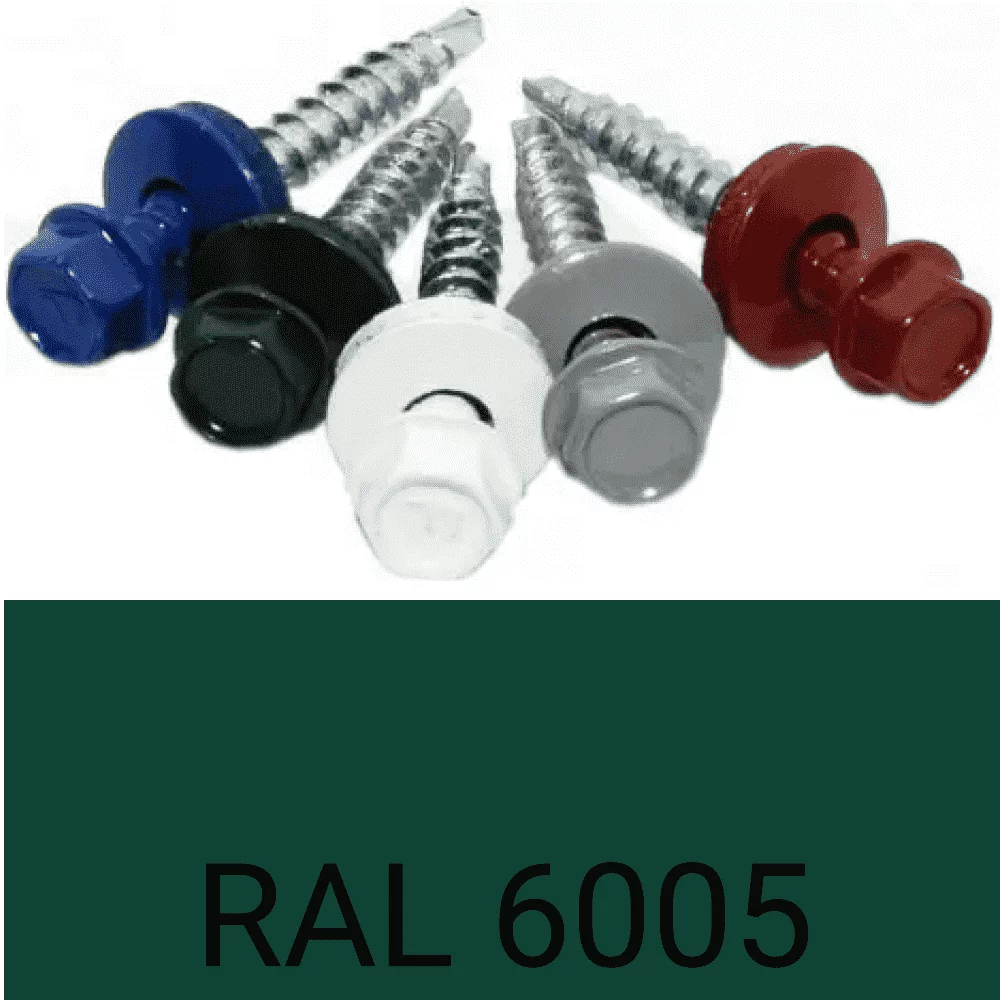 Саморезы кровел. дер. RAL6005 (темно-зеленый) 4,8х29 мм