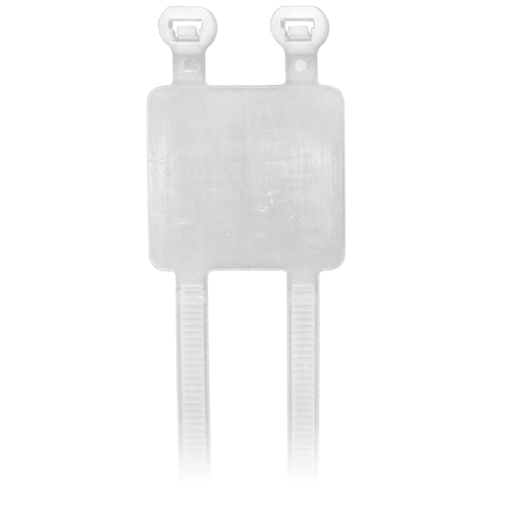 Двойной хомут-стяжка нейлоновый с маркировочной площадкой