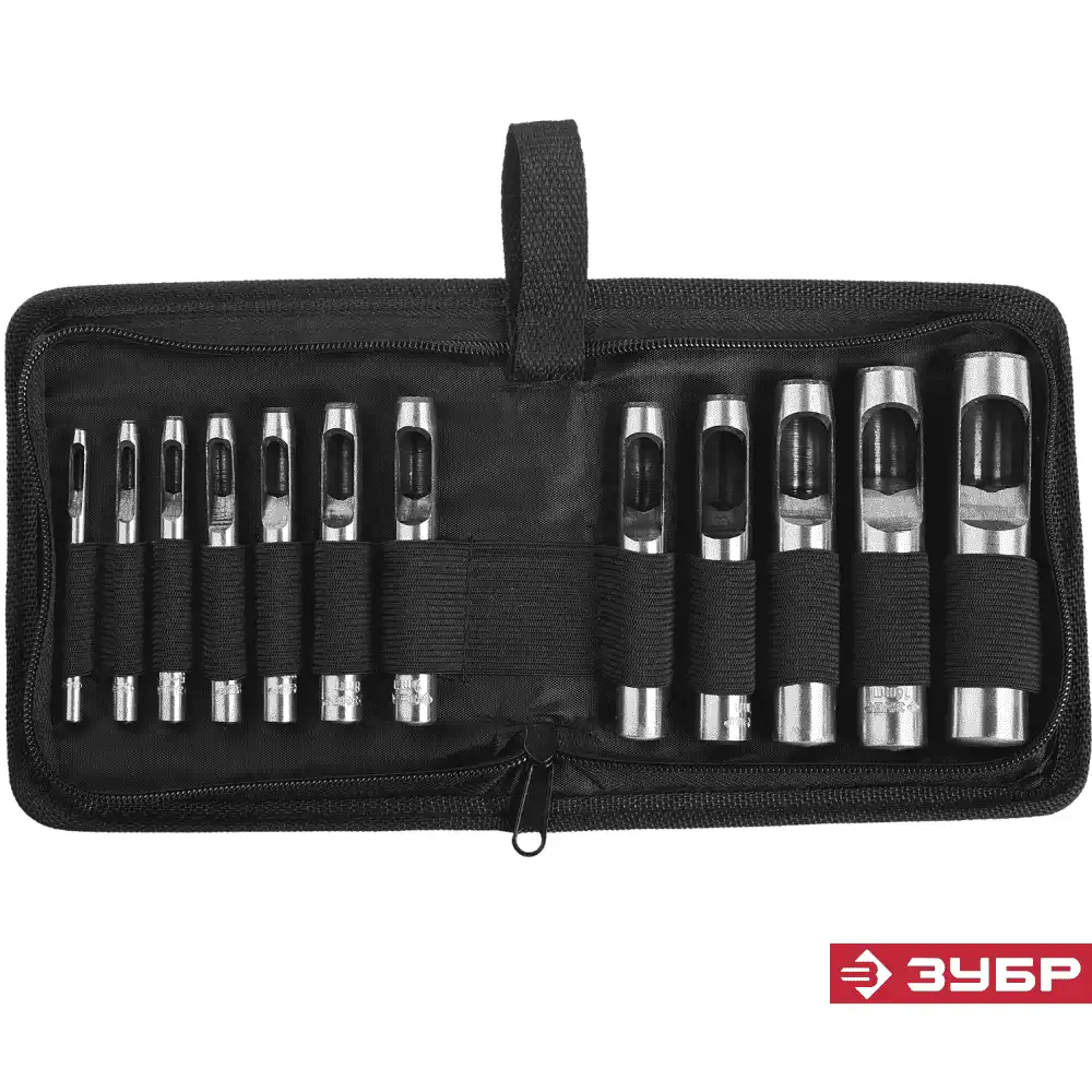 Просечка ЗУБР набор 12шт (3-19мм)