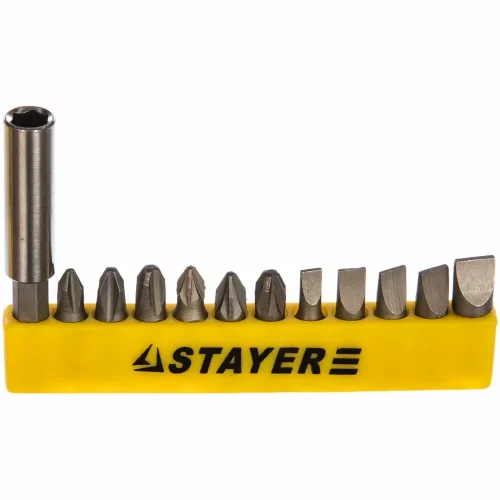 Набор бит "STAYER" 1/4" 12 предм.