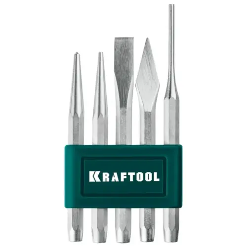 Набор зубил и кернеров Cr-V "KRAFTOOL" 5 предм. пластмас. держатель