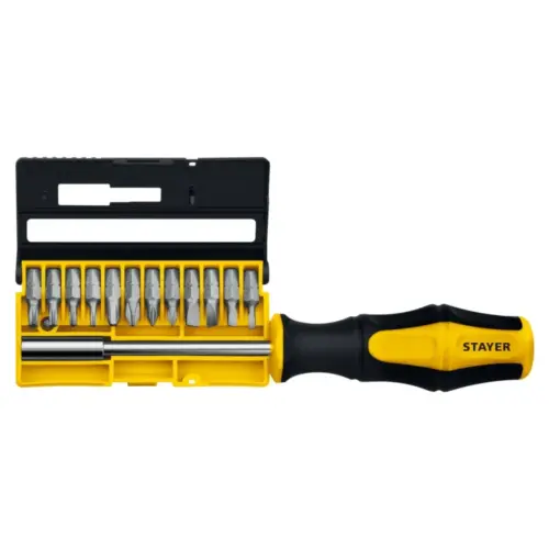 Отвертка 1/4" с насадками "STAYER" 13 предметов